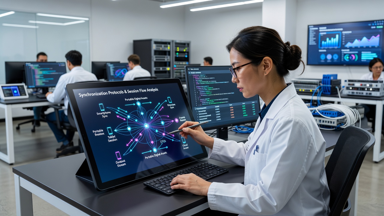 Analyse von Sitzungsflüssen in portablen Digital-Asset-Tischspielen mit Synchronisationsfokus