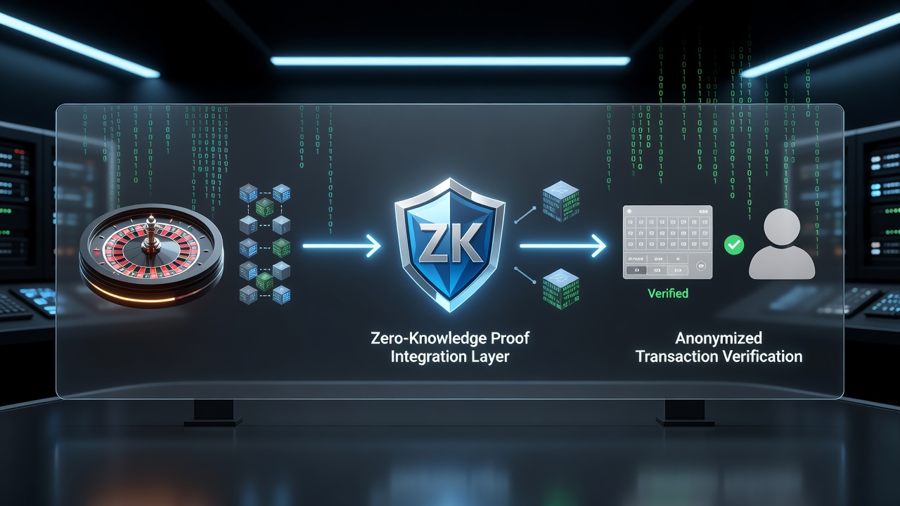 Darstellung von Blockchain-Transaktionen mit Zero-Knowledge-Proofs für anonyme Roulette-Aktivitäten in Kryptowährungsnetzwerken